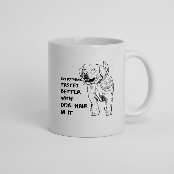Skodelica Everything taste better with dog hair in it 02