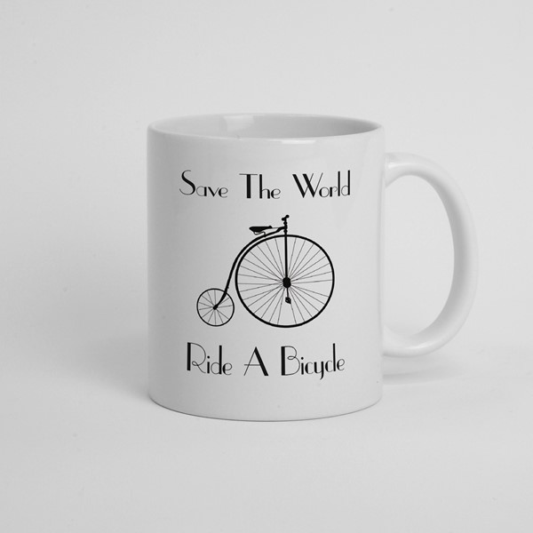 Skodelica Save the world ride a Bycycle