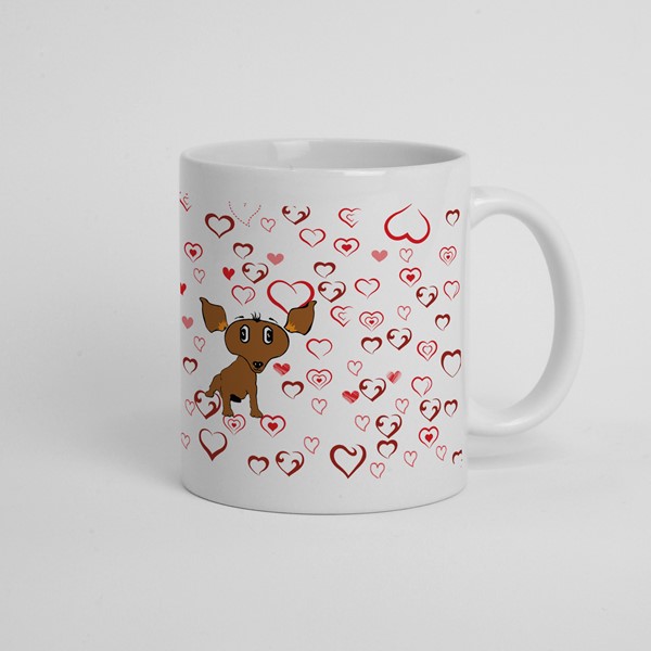 Skodelica Srčki psički