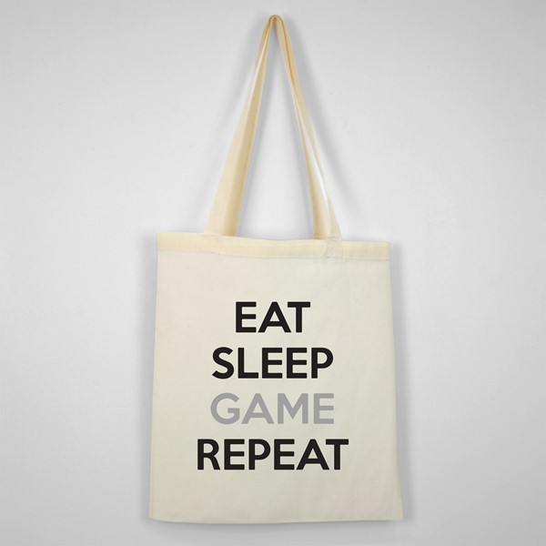 Bombažna vrečka Eat sleep game repeat
