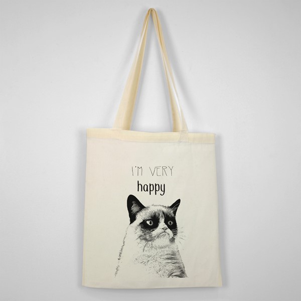 Bombažna vrečka I am very happy