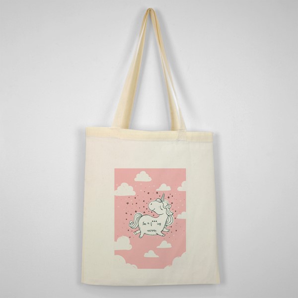 Bombažna vrečka Im a fucking unicorn_roza