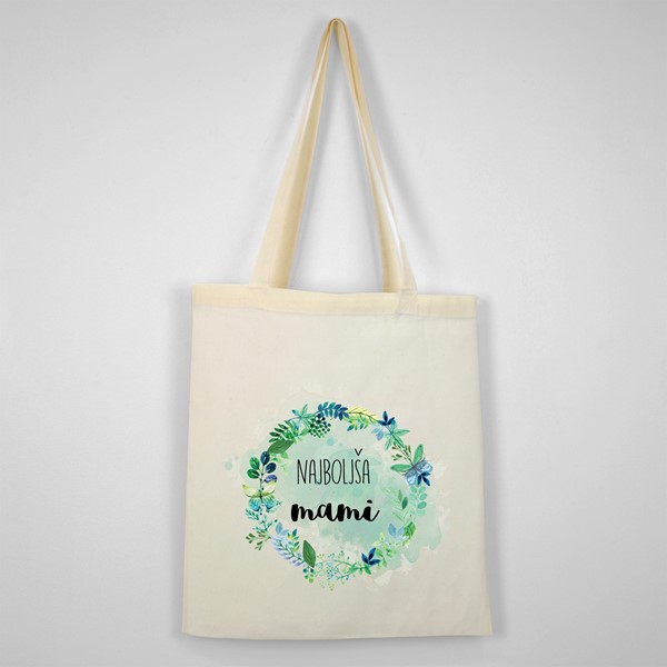 Bombažna vrečka Najboljša mama_ zelena