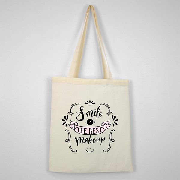 Bombažna vrečka Smile is the best makeup