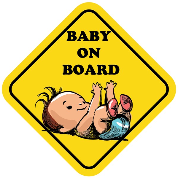 Nalepka Baby on board rumena 02