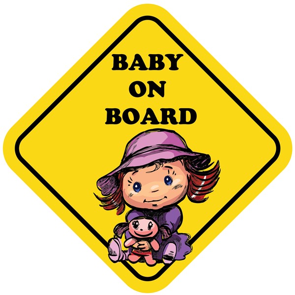 Nalepka Baby on board rumena 03