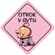 Nalepka Otrok v avtu roza