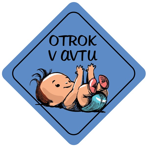 Nalepka Otrok v avtu temno modra