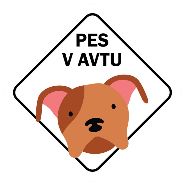 Nalepka Pes v avtu bela