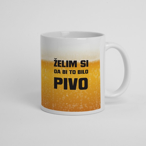 Skodelica Želim si da bi bilo to pivo