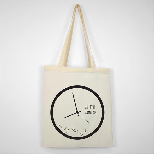 Bombažna vrecka Ah itak zamujam