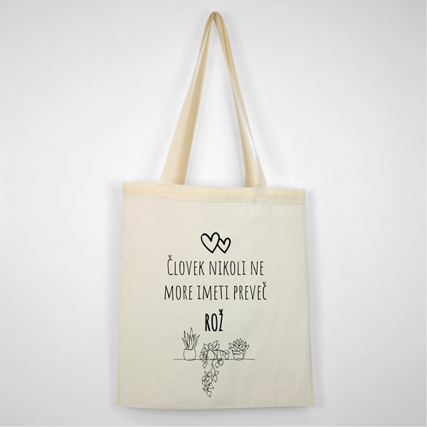 Bombažna vrečka Clovek_roz