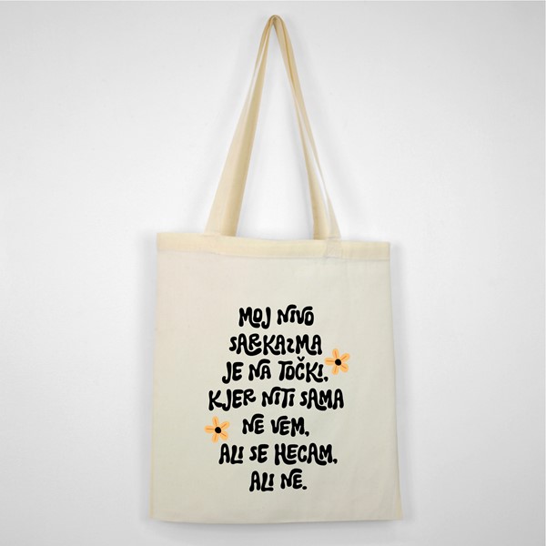 Bombažna vrečka Moj nivo sarkazma