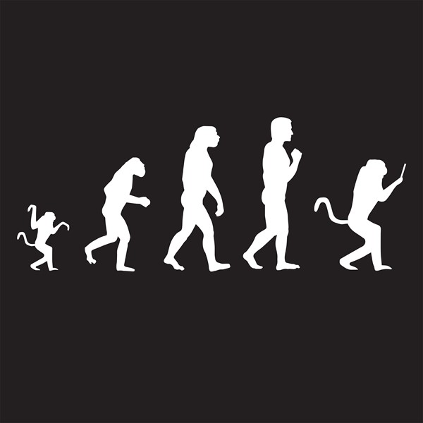 Majica Evolucija opice do mobi opice