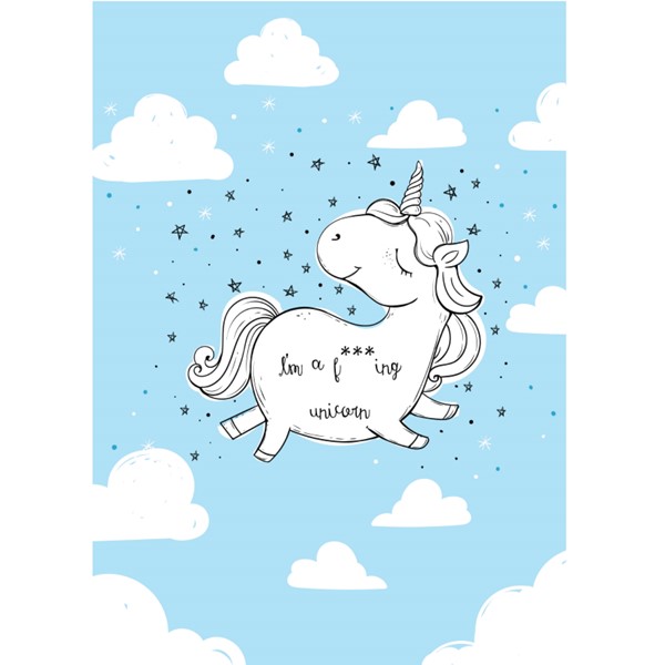 Bombažna vrečka Im a fucking unicorn_modra