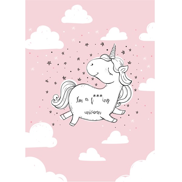 Bombažna vrečka Im a fucking unicorn_roza