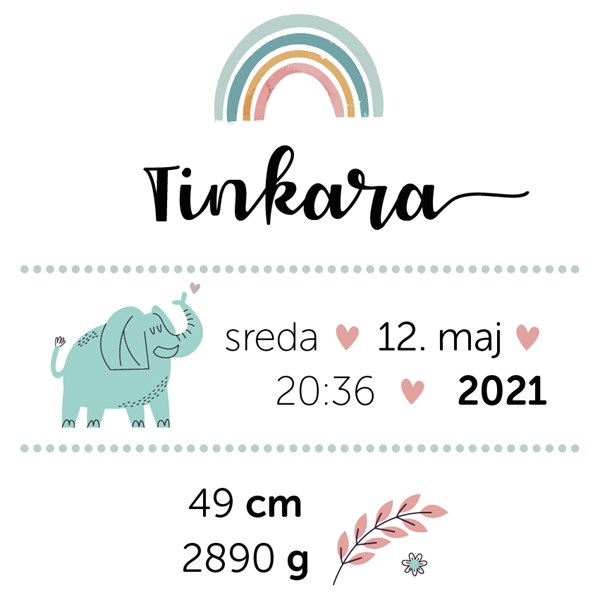 Vzglavnik Podatki o rojstvu_deklica