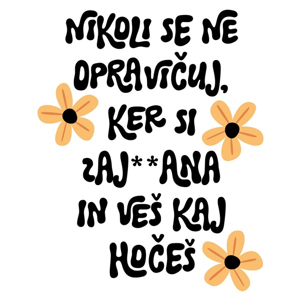 Bombažna vrečka Nikoli se ne opravicuj