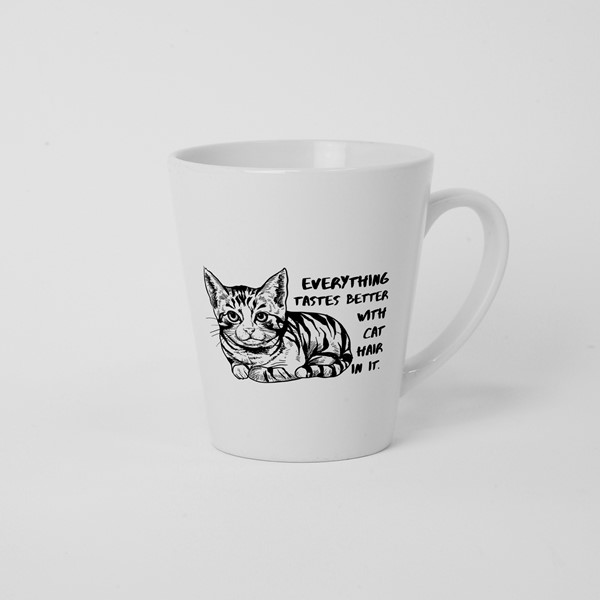Skodelica Everything taste better with cat hair in it
