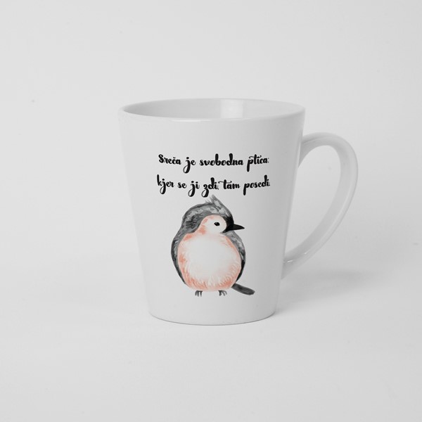Skodelica Sreča je svobodna ptica, kjer se ji zdi