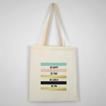 Bombažna vrečka Be happy be true be lovely be you