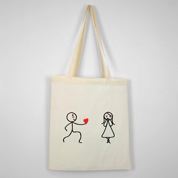 Bombažna vrečka Zaljubljenca srček