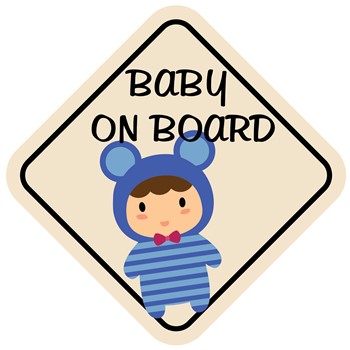 Nalepka Baby on board rjava