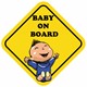 Nalepka Baby on board rumena 01