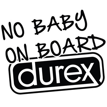 Nalepka No baby on board durex
