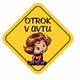 Nalepka Otrok v avtu oranzna