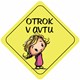 Nalepka Otrok v avtu rumena