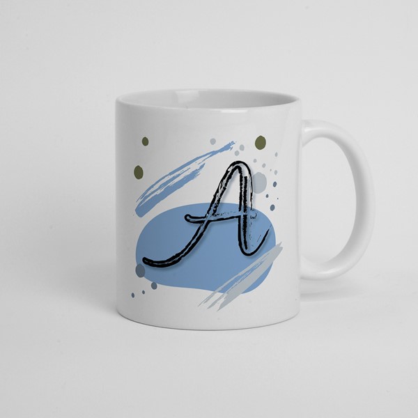 Skodelica A_monogram-modra