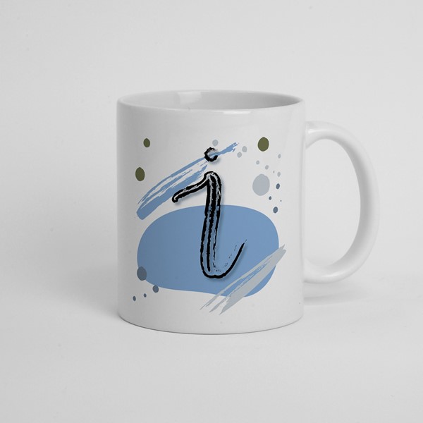 Skodelica I_monogram-modra