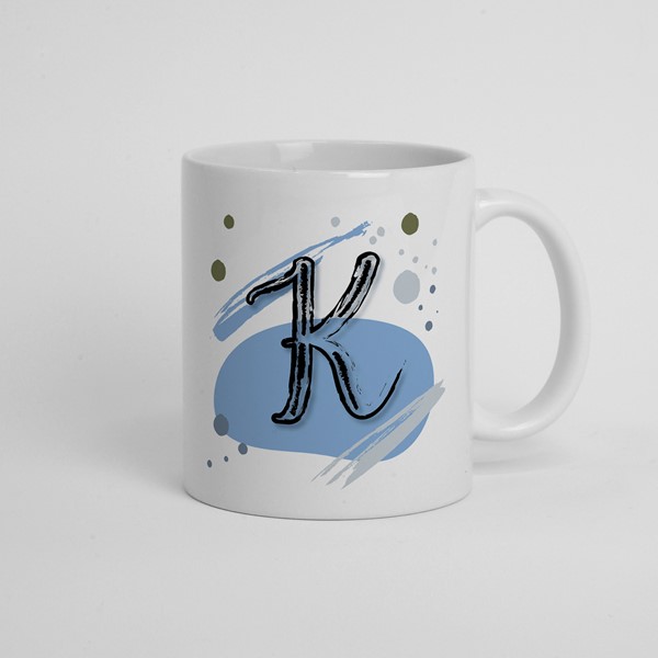 Skodelica K_monogram-modra