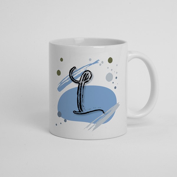 Skodelica L_monogram-modra