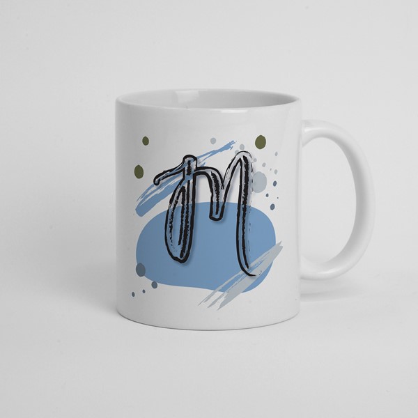 Skodelica M_monogram-modra