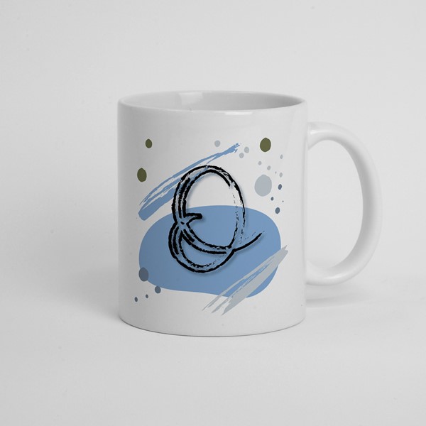 Skodelica O_monogram-modra