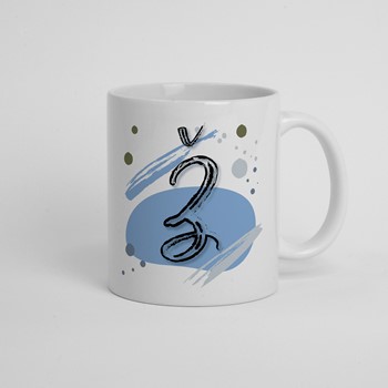 Skodelica Ž_monogram-modra