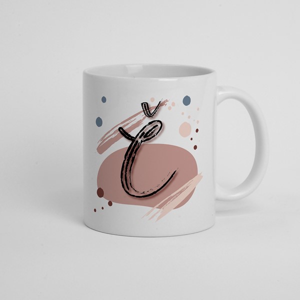 Skodelica Č_monogram-rdeca