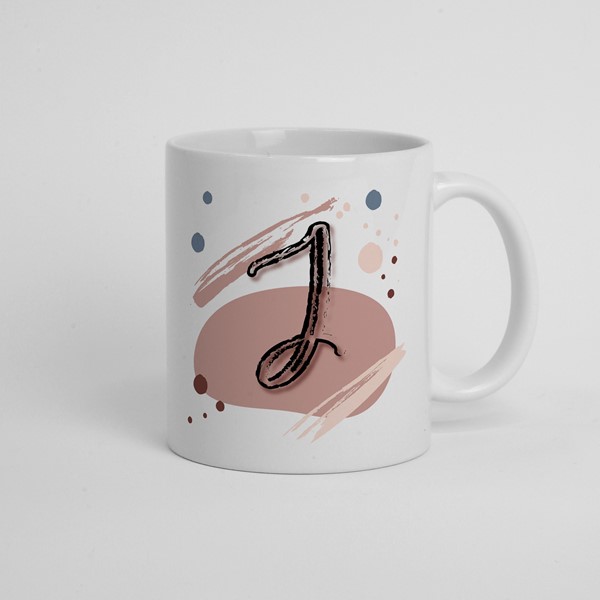 Skodelica J_monogram-rdeca