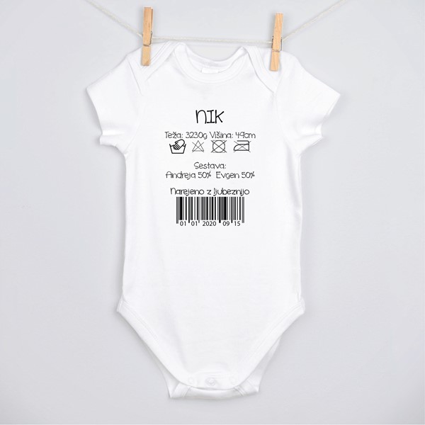 Body Črtna koda s podatki o rojstvu