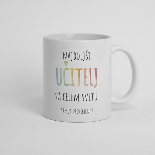 Skodelica Najboljši učitelj na celem svetu_mavrična
