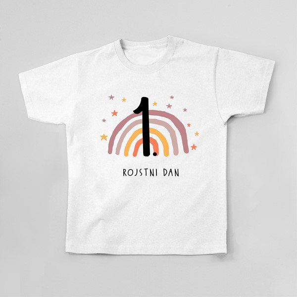 Majica otrok 1 rojstni dan_mavrica