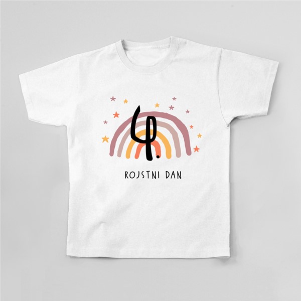 Majica otrok 4 rojstni dan_mavrica