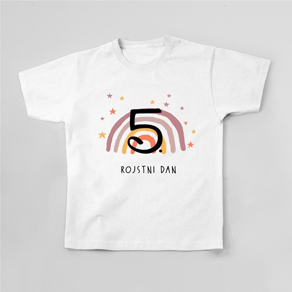 Majica otrok 5 rojstni dan_mavrica