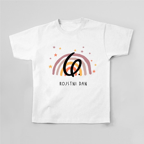 Majica otrok 6 rojstni dan_mavrica