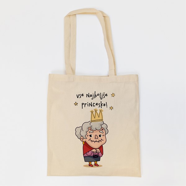 Bombažna vrečka Vse najboljse princeska