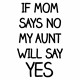 Body If mom says no my aunt will say yes