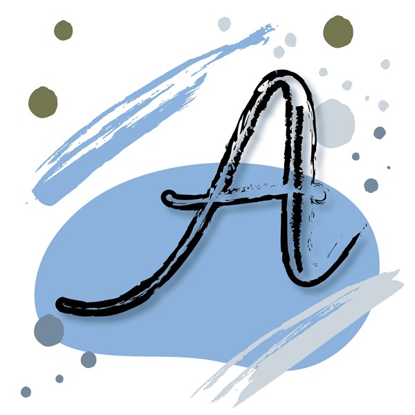 Skodelica A_monogram-modra