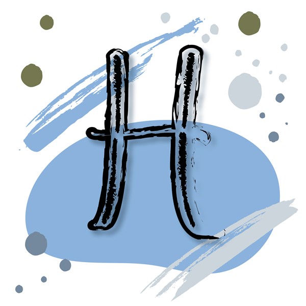 Skodelica H_monogram-modra